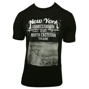 NWT NEW YORK CITY USA MEN'S BLACK CREW NECK SHORT SLEEVE T-SHIRT SIZE XL